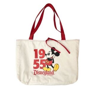 Disneyland Reversible Canvas Tote Bag Mickey Mouse 1955 Red Disney Parks